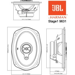 JBL Stage1 9631 6x9" 3-way Car Speaker