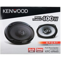 Kenwood KFC-6966S 6 x 9 Inch 400-Watt 3-Way Flush Mount Coaxial Car Speaker Easy Installation - Pair