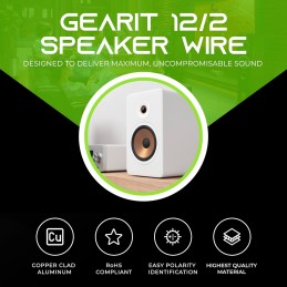 GearIT Speaker Wire Audio Cable CCA 2x4mm≤ (30.48 Meters - White) Copper Clad Aluminum - Great for Hi-Fi Home Theater and Car