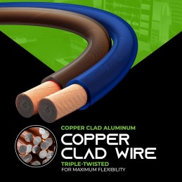 GearIT Speaker Wire Audio Cable CCA 2x4mm≤ (30.48 Meters - White) Copper Clad Aluminum - Great for Hi-Fi Home Theater and Car