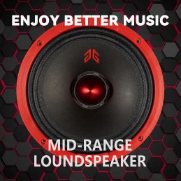 MX65E2 Loudspeaker 6.5 Inch Midrange 480 Watts 4 Ohms Red Bullet, Premium Quality Audio Door Speakers for Car or Truck Stereo