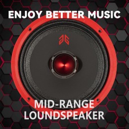 MX65E2 Loudspeaker 6.5 Inch Midrange 480 Watts 4 Ohms Red Bullet, Premium Quality Audio Door Speakers for Car or Truck Stereo