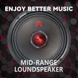 MX65E2 Loudspeaker 6.5 Inch Midrange 480 Watts 4 Ohms Red Bullet, Premium Quality Audio Door Speakers for Car or Truck Stereo