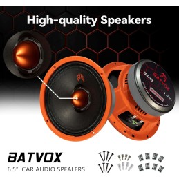 MX65E2 Loudspeaker 6.5 Inch Midrange 480 Watts 4 Ohms Red Bullet, Premium Quality Audio Door Speakers for Car or Truck Stereo
