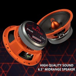 MX65E2 Loudspeaker 6.5 Inch Midrange 480 Watts 4 Ohms Red Bullet, Premium Quality Audio Door Speakers for Car or Truck Stereo