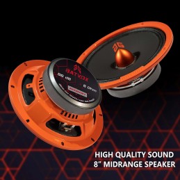 MX65E2 Loudspeaker 6.5 Inch Midrange 480 Watts 4 Ohms Red Bullet, Premium Quality Audio Door Speakers for Car or Truck Stereo