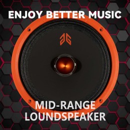 MX65E2 Loudspeaker 6.5 Inch Midrange 480 Watts 4 Ohms Red Bullet, Premium Quality Audio Door Speakers for Car or Truck Stereo