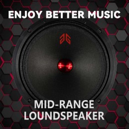 MX65E2 Loudspeaker 6.5 Inch Midrange 480 Watts 4 Ohms Red Bullet, Premium Quality Audio Door Speakers for Car or Truck Stereo