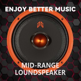 MX65E2 Loudspeaker 6.5 Inch Midrange 480 Watts 4 Ohms Red Bullet, Premium Quality Audio Door Speakers for Car or Truck Stereo