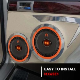 MX65E2 Loudspeaker 6.5 Inch Midrange 480 Watts 4 Ohms Red Bullet, Premium Quality Audio Door Speakers for Car or Truck Stereo