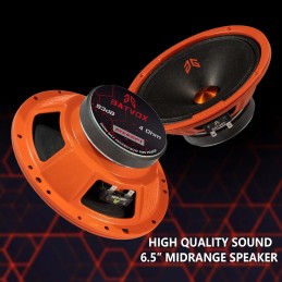 MX65E2 Loudspeaker 6.5 Inch Midrange 480 Watts 4 Ohms Red Bullet, Premium Quality Audio Door Speakers for Car or Truck Stereo