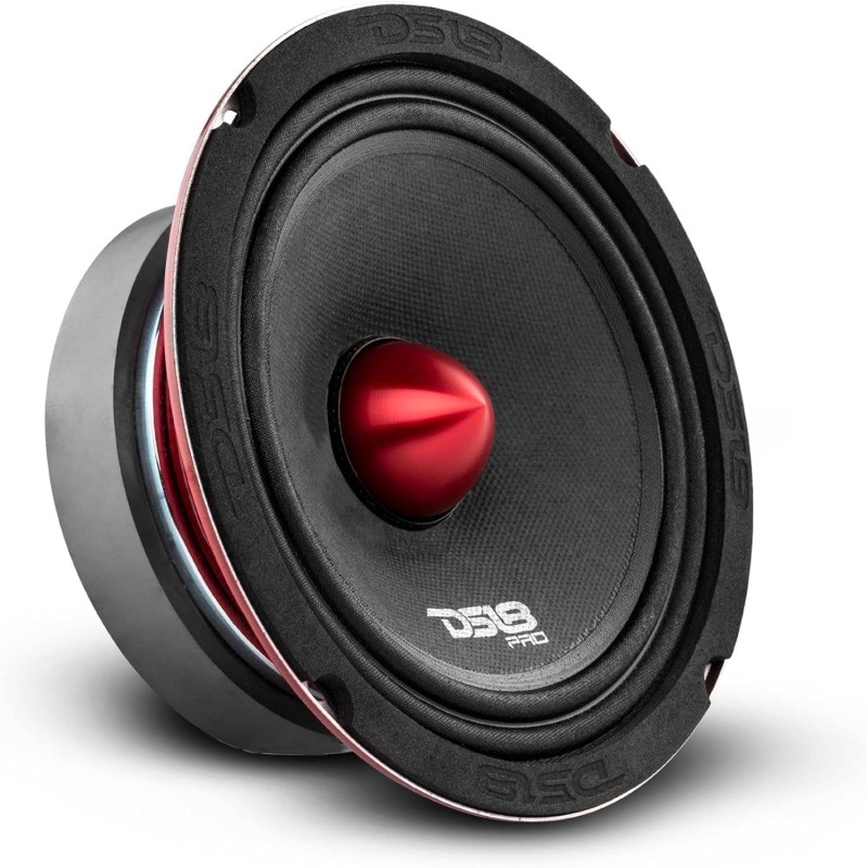 DS18 PRO-X694 BM Loudspeaker - 6x9, Midrange, Red Aluminum Bullet, 400W Max, 200W RMS, 4 Ohms - Premium Quality Audio Door