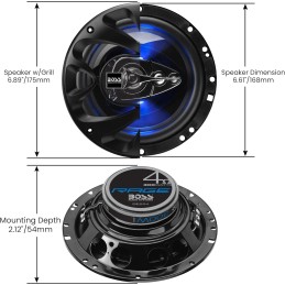 BOSS Audio Systems BE694 Rage Series 6 x 9 Inch Car Door Speakers - Blue Light Illumination, 500 Watts Max, 4 Way, Full Range,