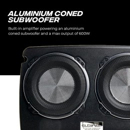 In Phase USW12 Car Audio 600W 12" Underseat Ultra Slim Compact Active Subwoofer System, Die-Cast Aluminium