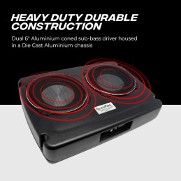 In Phase USW12 Car Audio 600W 12" Underseat Ultra Slim Compact Active Subwoofer System, Die-Cast Aluminium