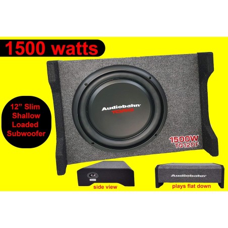 Audiobahn 12" 1500W Car Truck Shallow Slim Loaded Boom Bass box Subwoofer sleek