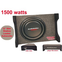 Audiobahn 12" 1500W Car Truck Shallow Slim Loaded Boom Bass box Subwoofer sleek