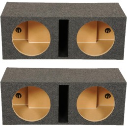 Q Power QBASS Dual 12 Inch Heavy Duty MDF Material Car Audio Subwoofer Enclosure Boxes with Shared Slot Port Vent and Dual