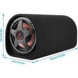 Aramox Car Subwoofer, 12V Car Subwoofer Car Bass Speakers Large Consumption Audio Modification Sound Amplifier