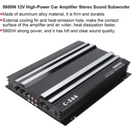 Car Amplifier Car Amplifier Ovisual Equipment in the Car 5800W 12V High Power Car Amplifier Hi Fi Portable o Stereo Sound