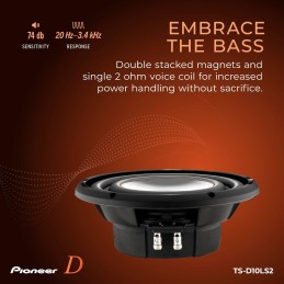 Pioneer TS-D12D2 12" D-Series Component Car Subwoofer, 2Ω Stable