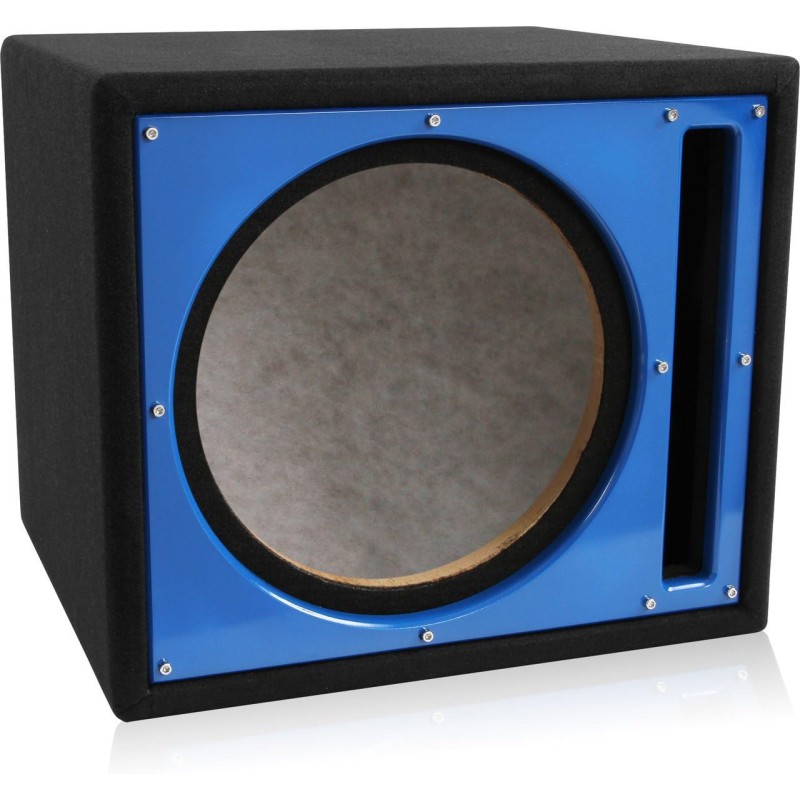 BELVA BBX112BK 1.842 cu ft. Single 12" Ported Car Subwoofer Box Enclosure with Custom Black Baffle