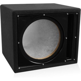 BELVA BBX112BK 1.842 cu ft. Single 12" Ported Car Subwoofer Box Enclosure with Custom Black Baffle