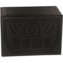 Q Power Q Bomb Series 12 Inch Ported Car Subwoofer Sub Box Enclosure with Single Vented Chamber Design and Black Bed Rhino Liner