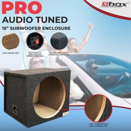 Atrend Bbox Single Sealed 15 Inch Subwoofer Enclosure - Car Subwoofer Boxes & Enclosures - Premium Subwoofer Box Improves Audio