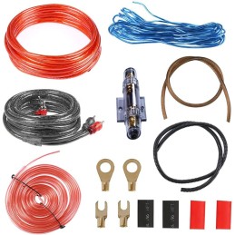 YeenGreen 8GA Kfz Verstärker Kabelsatz, 15 Stück Verstärker Endstufe Kabel, Car Audio Wire, Installations-Set Verstärker Auto,