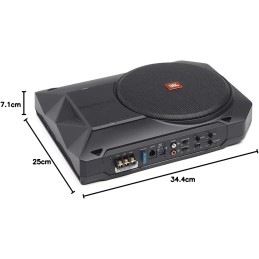 JBL BassPro SL2 Aktiv Subwoofer Auto Set - Car hifi Untersitz Bassbox Gehäuse mit Bassreflex Woofer box groß 200mm und 125 Watt