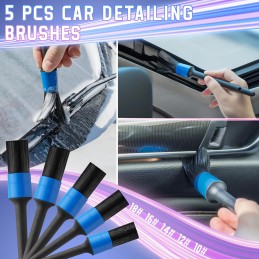 Bemece 29 Piece car detailing kit, car cleaning kit for Cleaning Wheels, Interior, Exterior, Leather, Dashboard, Vents (Blue)