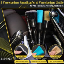 Kasauber 6X Auto Detailing Reinigung Pinsel Set, Premium Detail Bürsten Reinigungspinsel Brush zum Schonend Reinigen Autopflege