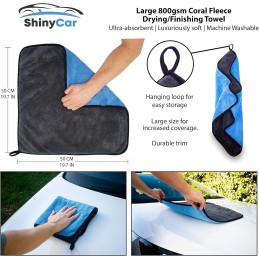 ShinyCar® UK: Premium Car Washing Kit With Bag. Microfibre Valet Wash Mitts, Large Exterior Drying Towel, Waffle Cloths, Alloy