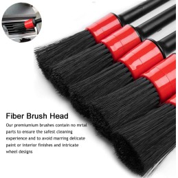 Auto Car Detailing Brush Set(Set of 5)- Automotive Detail Cleaning Brushes For Cleaning Wheels, Engine, Interior, Emblems,