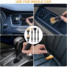 URAQT 5 PCS Car Detailing Brush Set, Car Brush Interior, Car Detailing Brushes Duster with Soft Bristles, Car Cleaning Brush