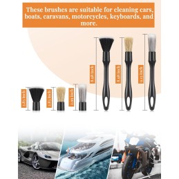 6pcs Auto Car Detailing Brush Set includes 3 Car Detailing Brushes and 3 Replacement Brush head,for clean Interior or