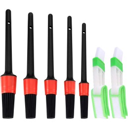 Auto Detailing Brush Set, 5 Pcs Car Detailing Brushes, 2 Pcs Car Air Condition Duster, Car Detail Cleaning Brushes Kit for Car