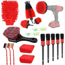 Car Detailing Kit, 18Pcs Reliable Car Cleaning Kit includes Various of Soft-bristled Car Detailing Brushes for Cleaning