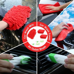 Car Detailing Kit, 18Pcs Reliable Car Cleaning Kit includes Various of Soft-bristled Car Detailing Brushes for Cleaning