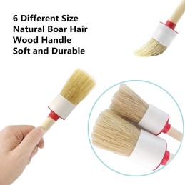 11Pcs Auto Detailing Set, Boar Hair Brushes, Steel Wire & A/C Brushes, Red, Soft Bristles, Wood Handles for Cleaning Interior,