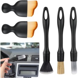 VFANDV Auto Detailingbürste, 5 Stück Auto Reinigungspinsel Car Innenraum Staubkehrende Weiche Bürste Detailing Pinsel Set