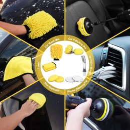 27Pcs Car Detailing Kit, Car Detailing Brush Set, Auto Detailing Drill Brush Set, Car Detailing Brushes, Car Wash Kit, Car