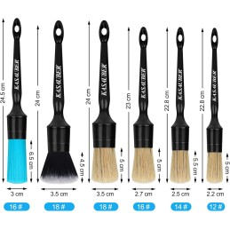 Kasauber 6x Professional Car Detailing Brushes Set, Auto Detail Cleaning Brush Kit for Car Interior Exterior Leather Seat Air