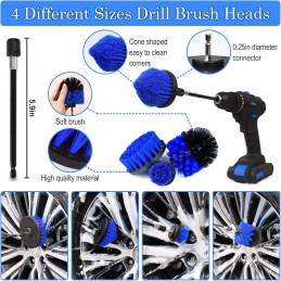 27Pcs Car Detailing Kit, Car Detailing Brush Set, Auto Detailing Drill Brush Set, Car Detailing Brushes, Car Wash Kit, Car