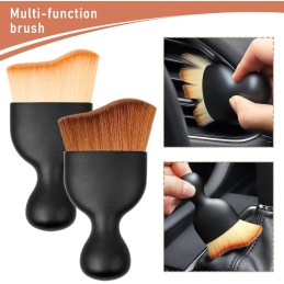 Esteopt 5 PCS Car Detailing Brush Set, Soft Auto Detailing Brush Kit Comes with a Scrub Storage Bag, Auto Detail Cleaning Brush