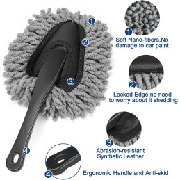 Car Interior Duster Detail Brush Cleaning Gel Kit, Soft Dash Vent Dusting Car Slime Putty Detailing Brushes Accessories