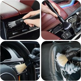 MOSTFUN 6 PCS Car Detailing Brushes Set, Car Cleaning Brush Car Interior Detailing Brush Ultra Soft Cleaning Brush Dust Removal