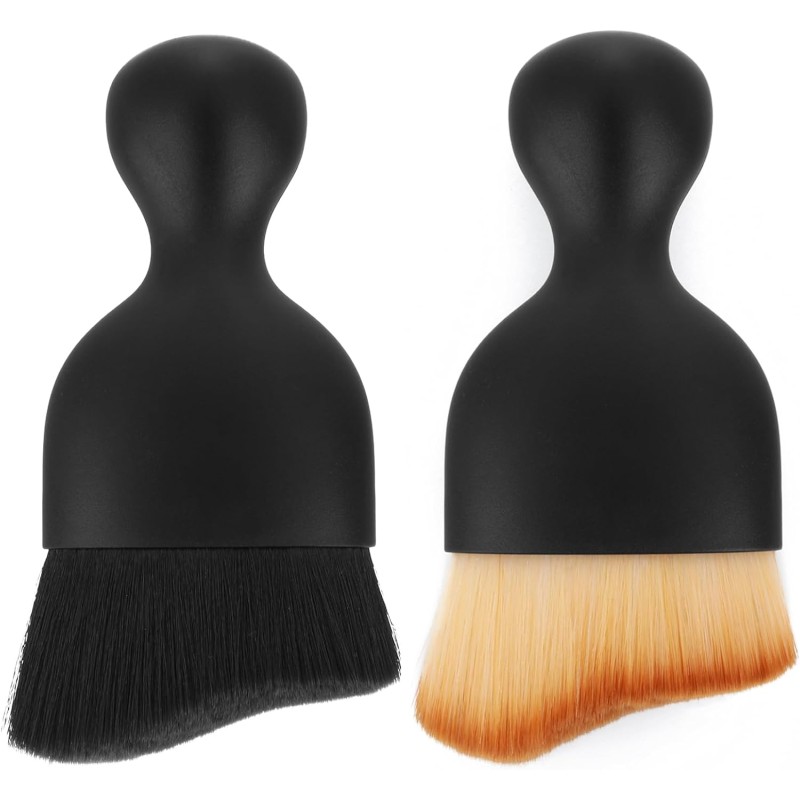 Amaxiu No Scratch Auto Interior Dust Brush, 2PCS Car Interior Cleaning Soft Brush Car Detailing Brush Car Cleaning Brushes