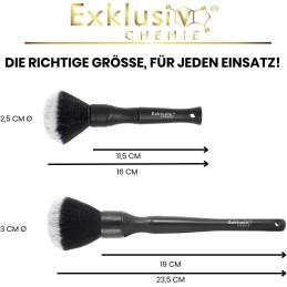 Exklusiv Chemie Detailing Pinsel Set Ultrasoft | Auto Reinigungspinsel 2er Set |Für empfindliche Oberflächen | Professionelle